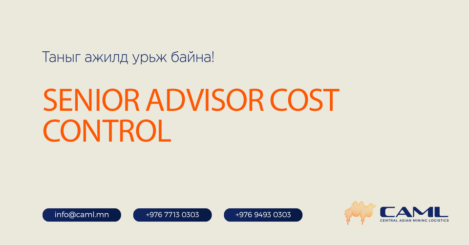 We are hiring Senior Advisor Cost Control.