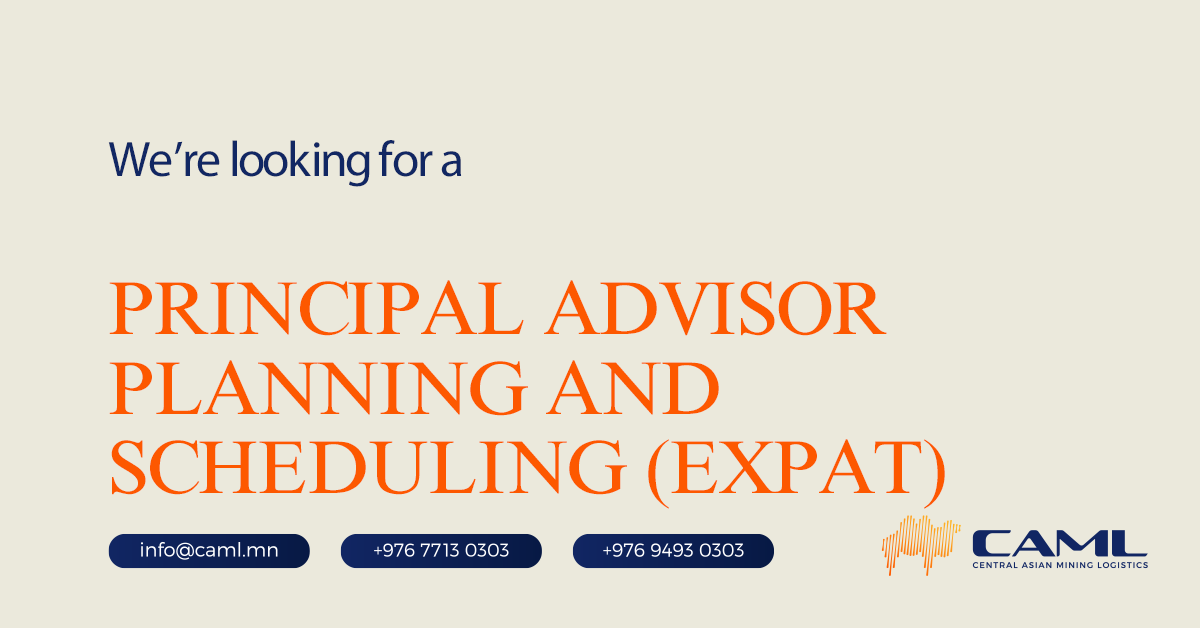 We are hiring Principal Advisor Planning and Scheduling (Expat)