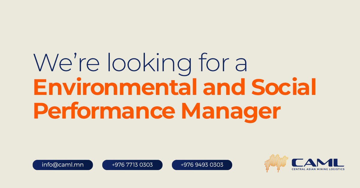 We are hiring an Environmental and Social Performance Manager