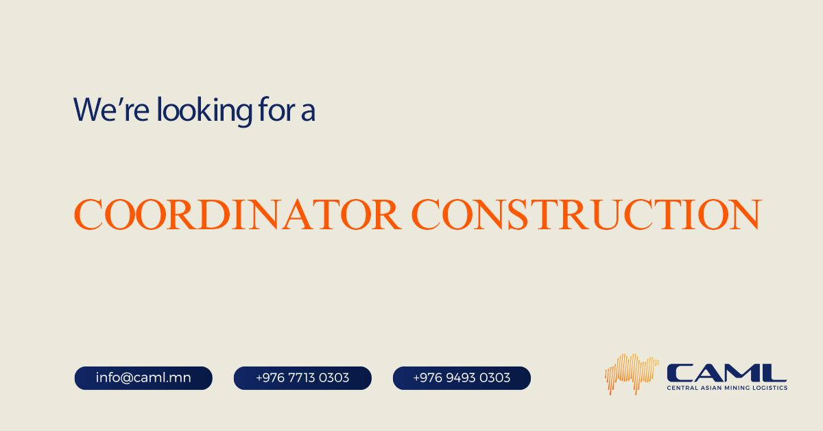 We are hiring a Coordinator Construction