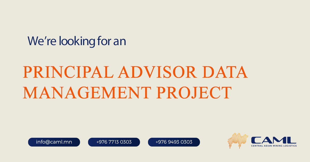 We are hiring a Principal Advisor Data Management Project