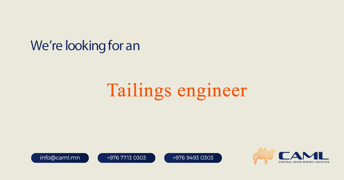 We are hiring a Tailings Engineer
