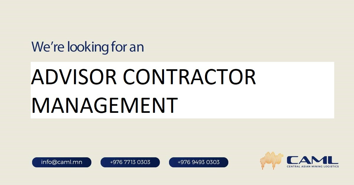 We are hiring an Advisor Contractor Management