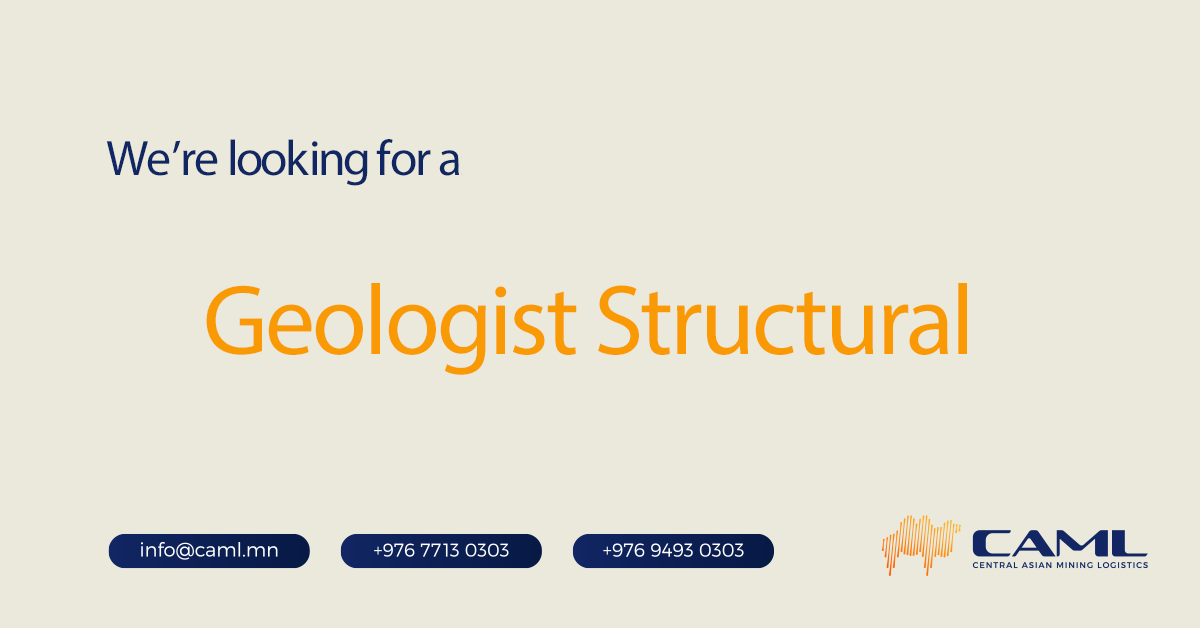 We are hiring a Geologist Structural